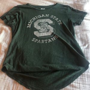 Green Michigan state Spartans t shirt